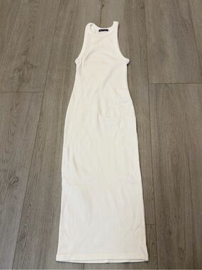 Zara White Ribbed Maxi Dress - Classic Tank Style